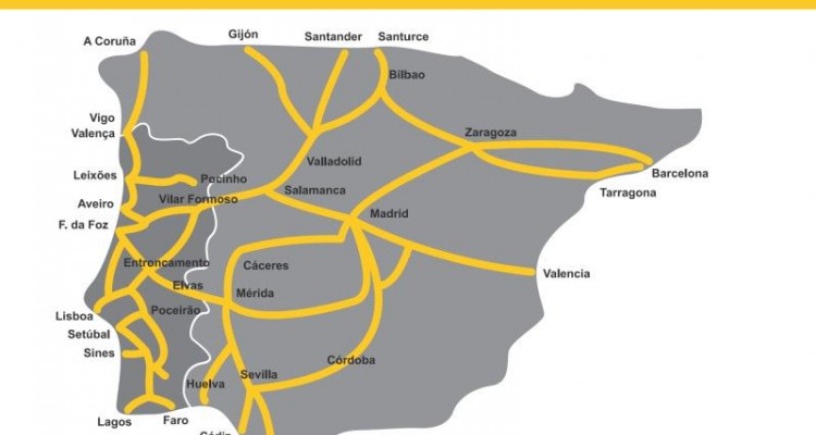 Conexiones ferroviarias en la Pen&iacute;nsula Ib&eacute;rica